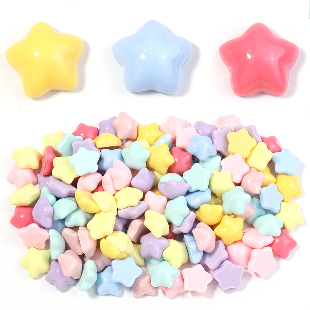 Embellishment Crafts - 50pcs/lot 16mm Colorful Star Resin Flatback