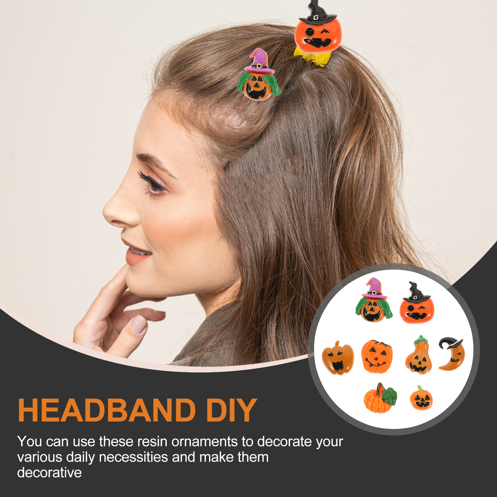 Embellishment Crafts - 24Pcs Resin Halloween Pumpkin Charms Flatback