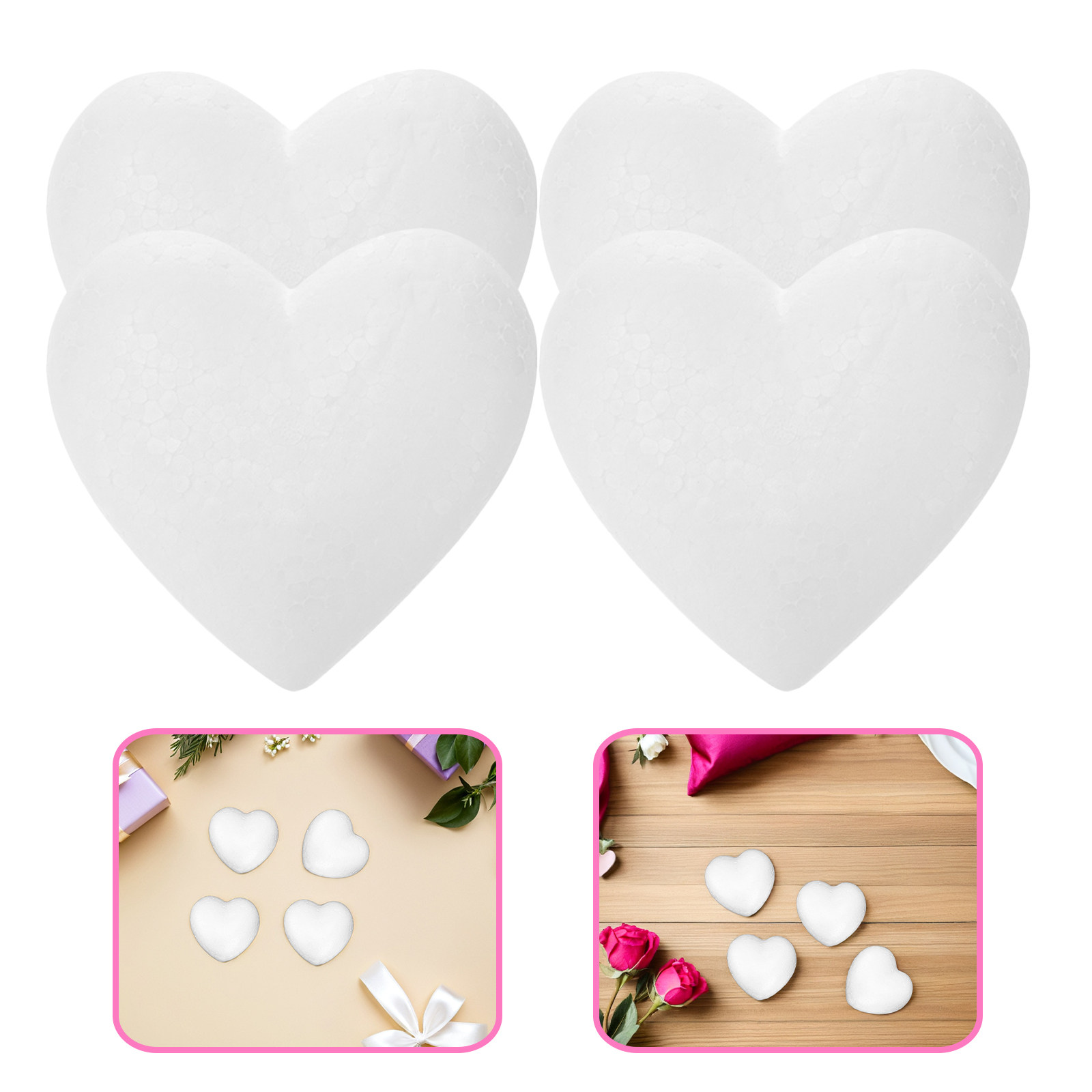 Embellishment Crafts - 20Pcs Blank Heart Foam Balls Lightweight