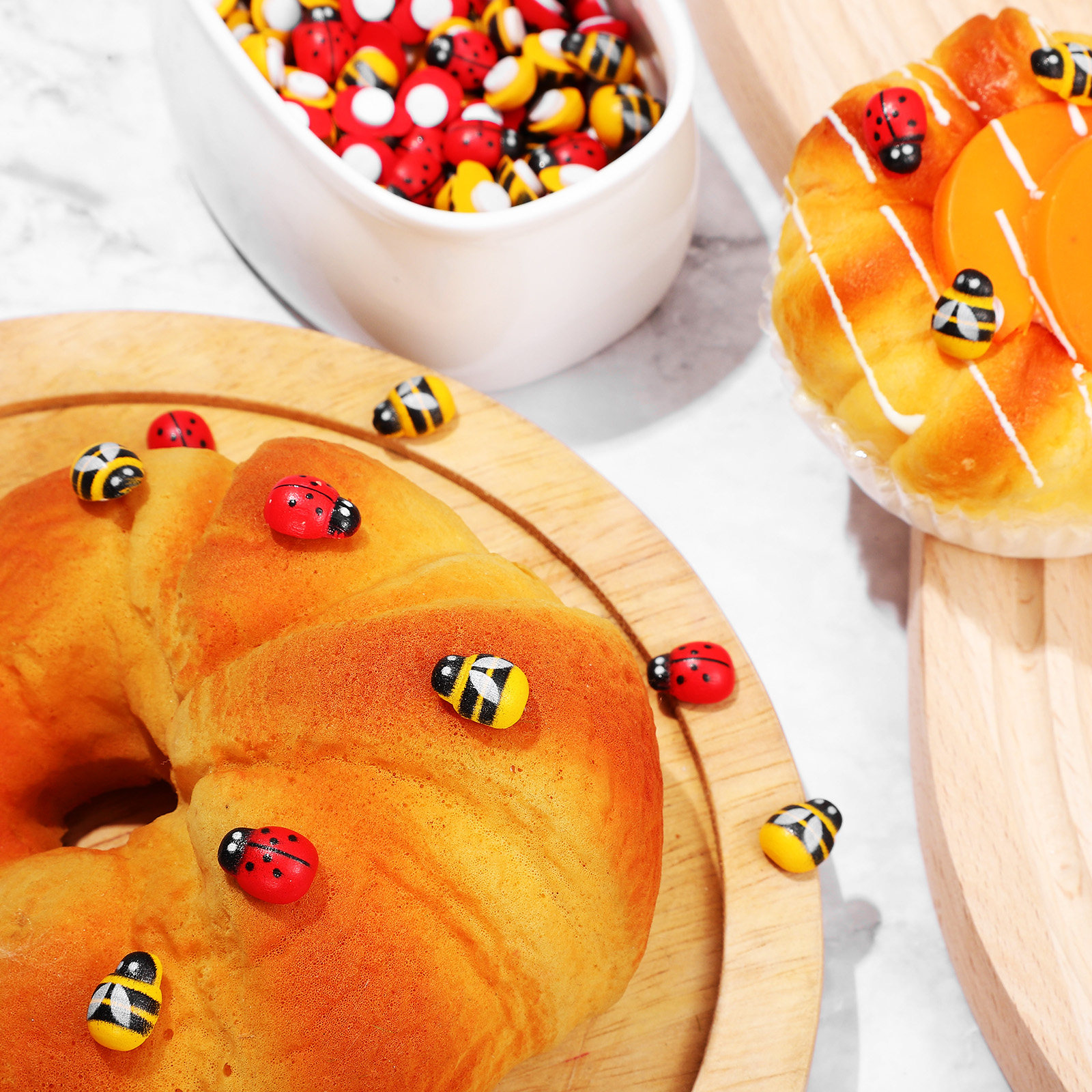 Embellishments For Scrapbooking - 400Pcs Wooden Bee Ladybug Stickers Colorful