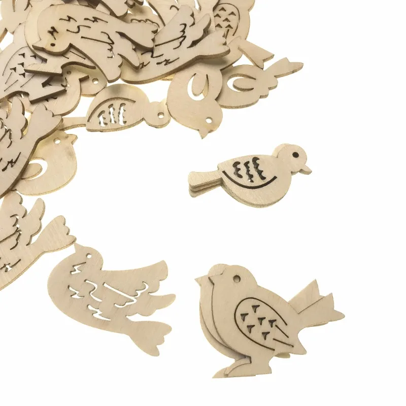 50pcs Wooden Bird Pattern DIY  - Embellishments For Scrapbooking recensie en prijs