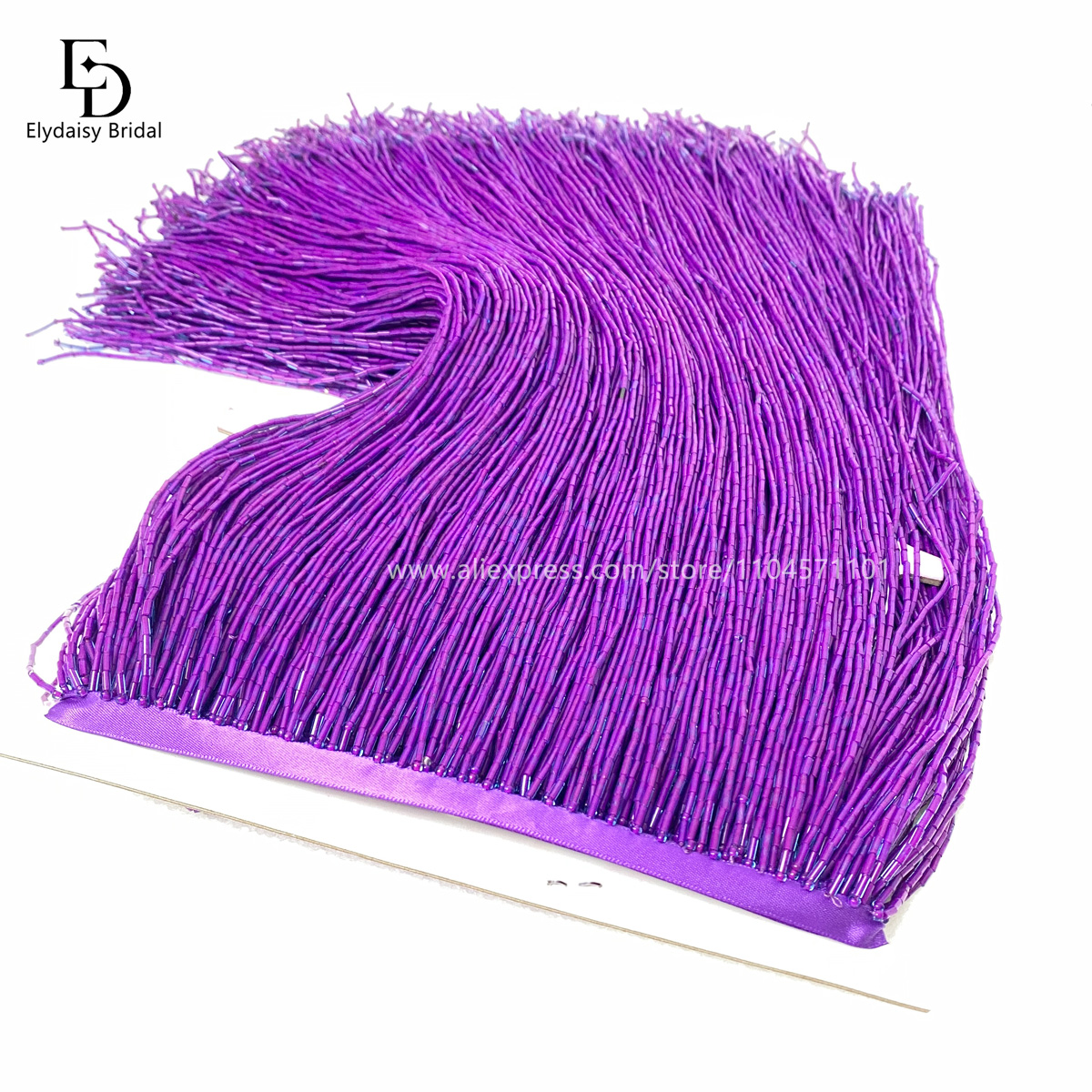 30CM Long Purple Green Black B - Beaded Trim Fringe recensie en prijs