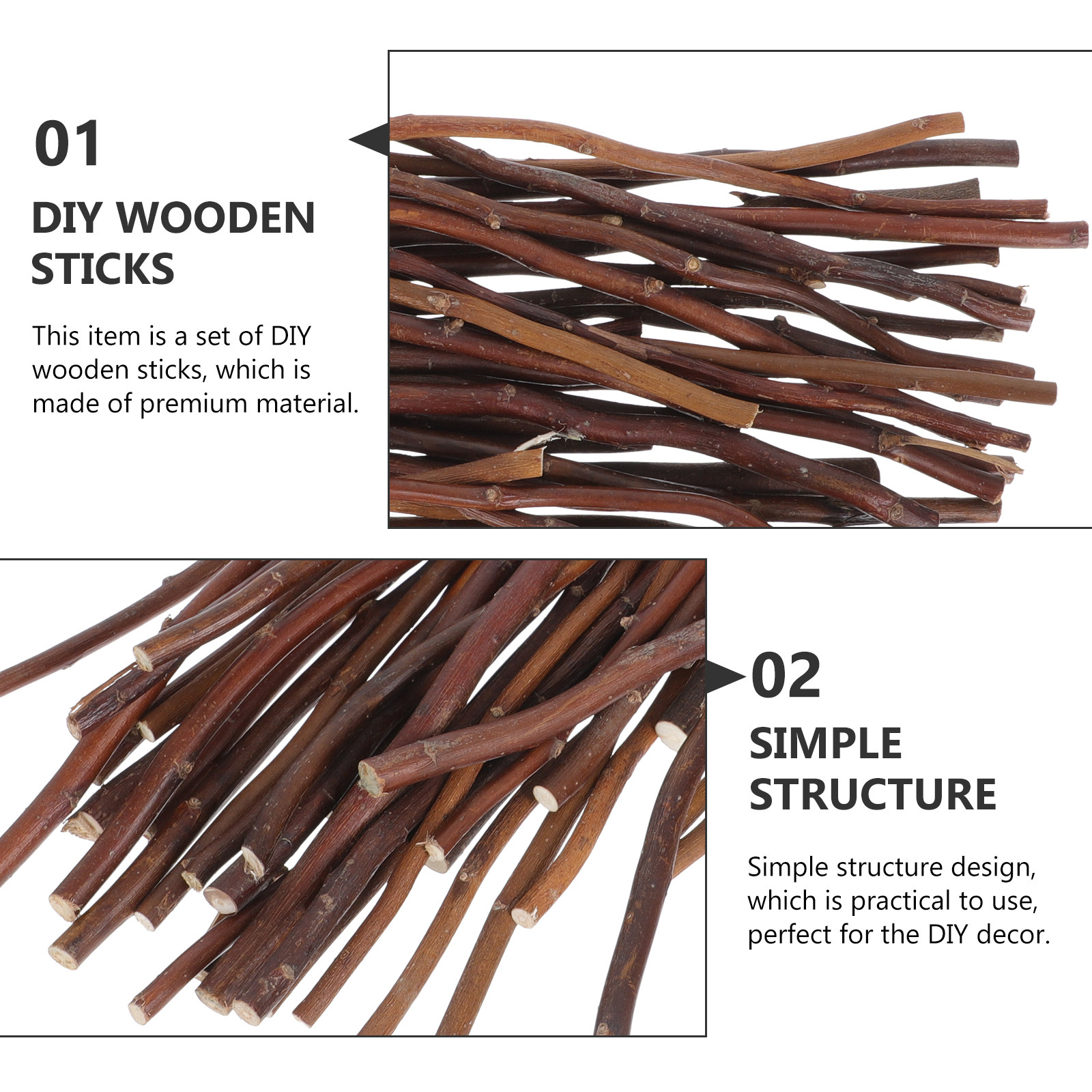 40Pcs DIY Wooden Sticks Natura - Embellishment Crafts recensie en prijs