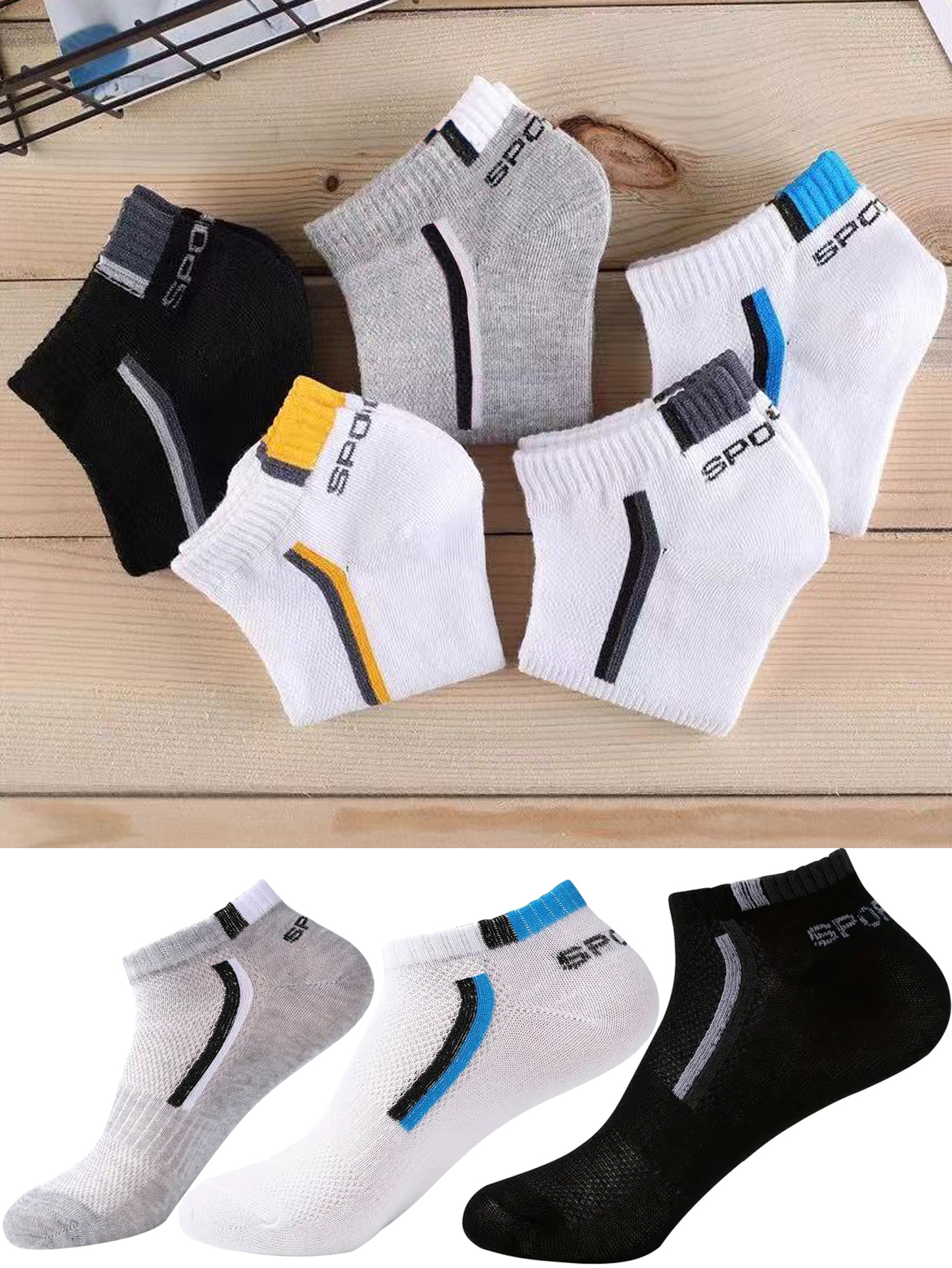 5Pair Men's Anti-Slip Ankle Bo - Embellish Knit recensie en prijs