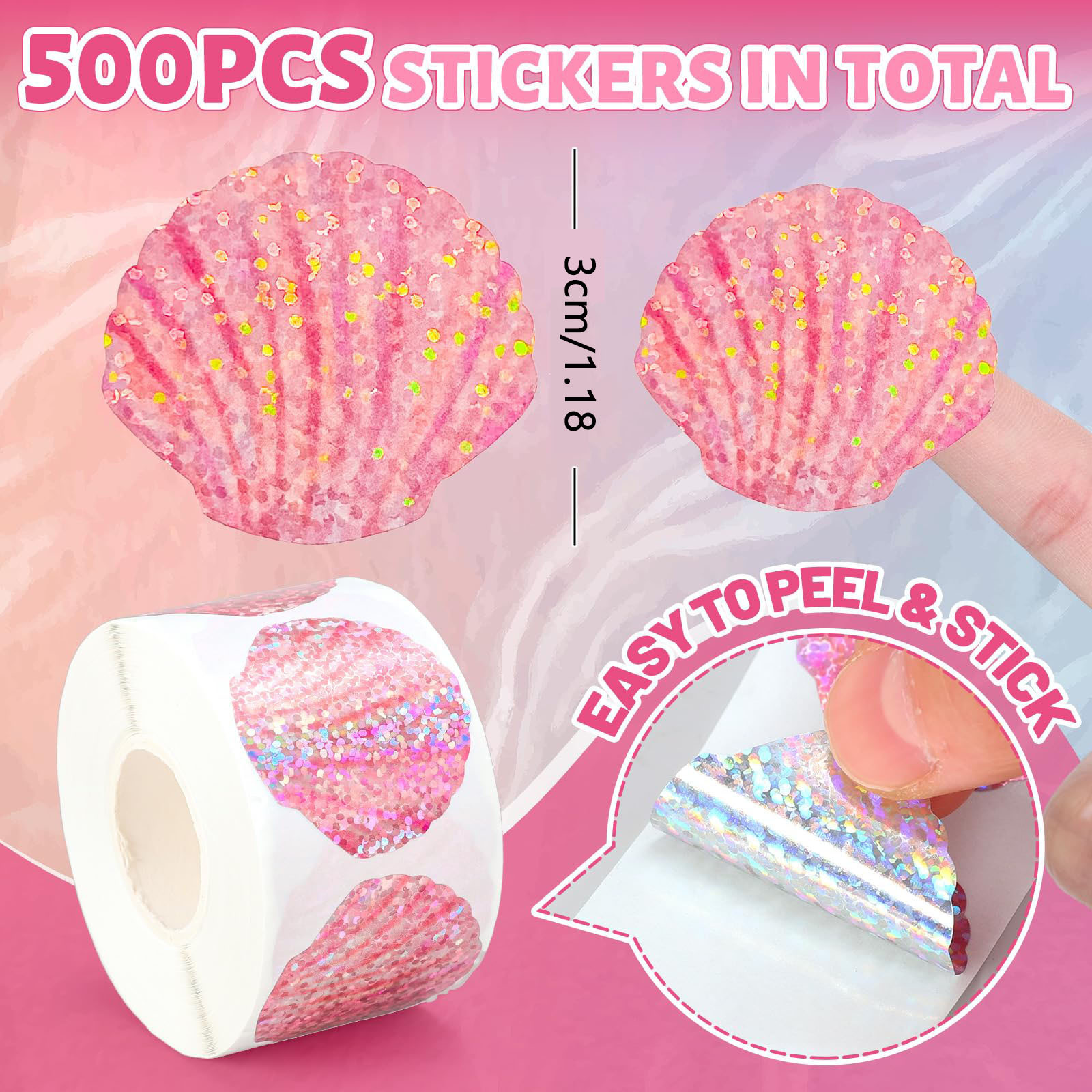 500 Pcs Summer Seashell Sticke - Glitter Vinyl Roll recensie en prijs