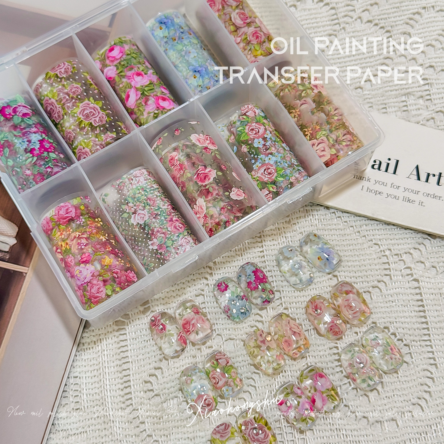 10 Rolls Rose Flower Nail Foil - Glitter Vinyl Roll recensie en prijs