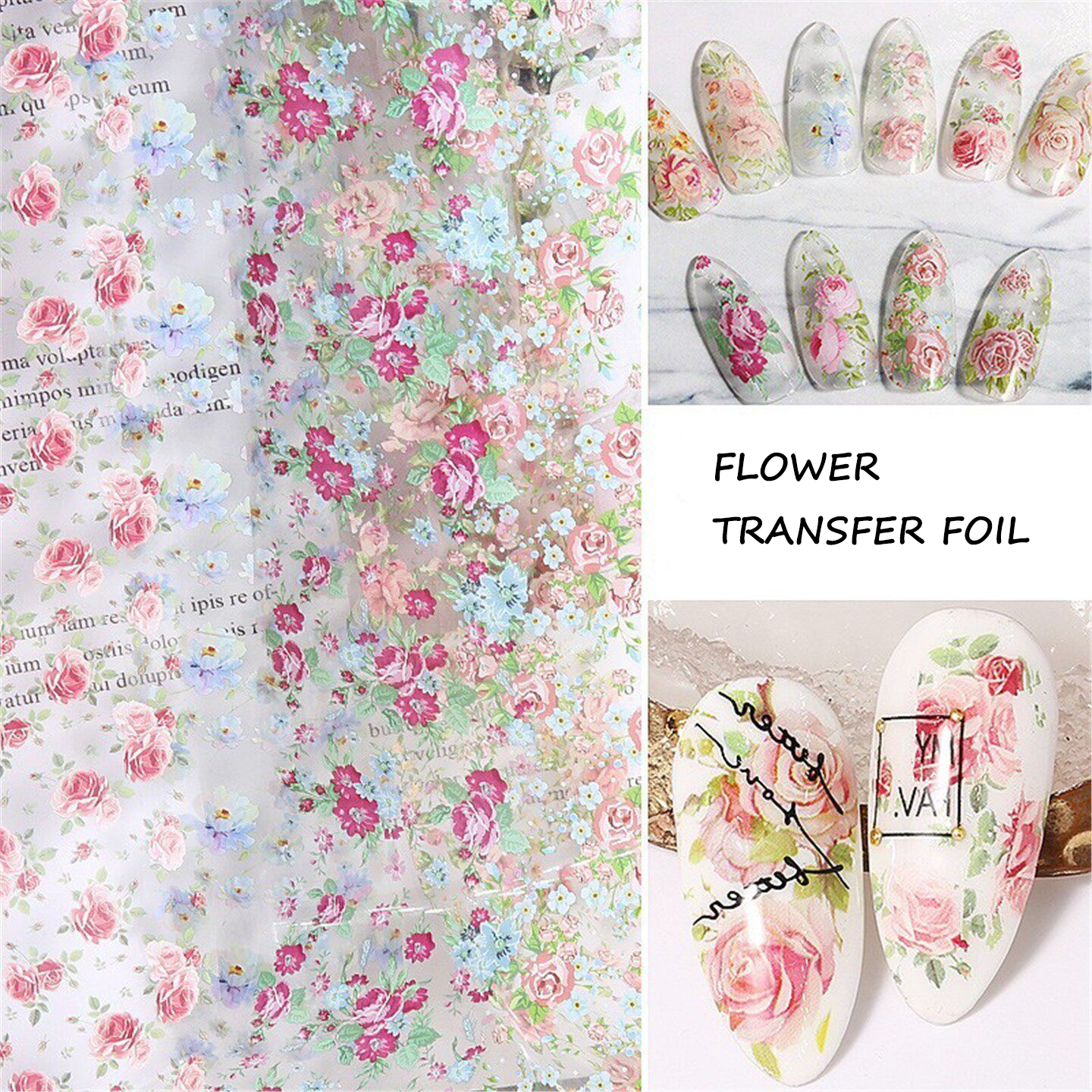 10 Rolls Rose Flower Nail Foil - Glitter Vinyl Roll recensie en prijs
