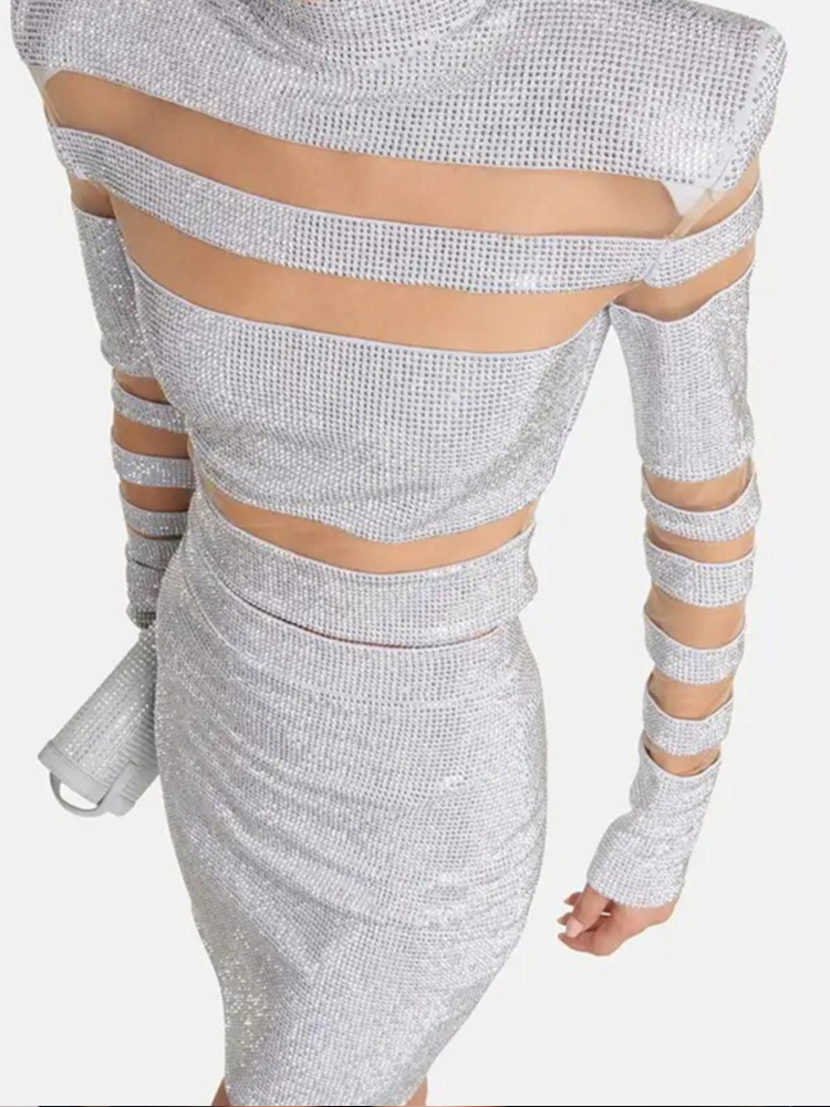 Sexy Two Piece Mesh Panel Band - Sequin Fabric Panel recensie en prijs
