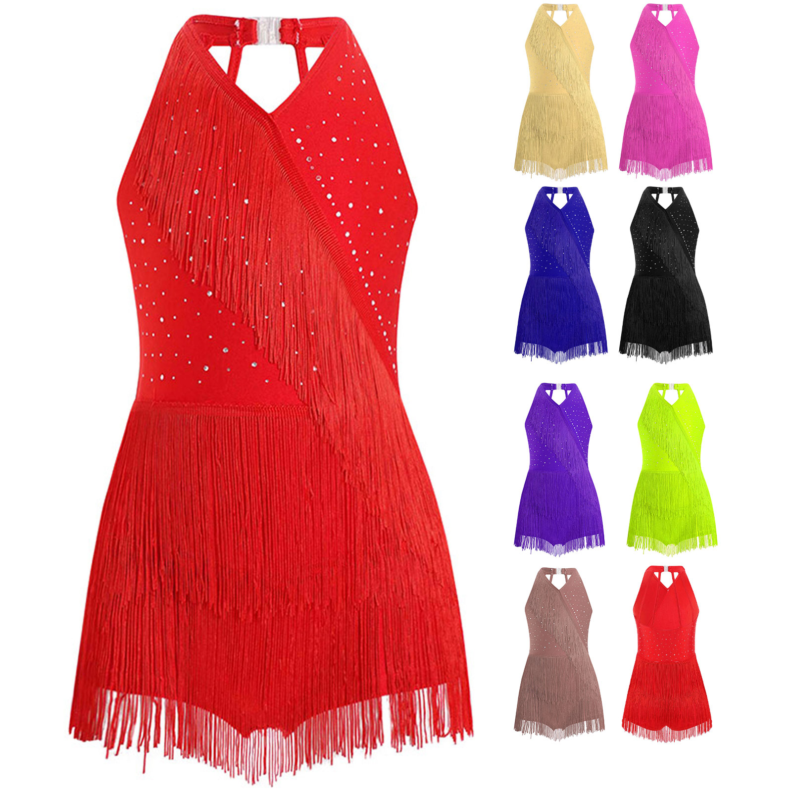 Kid Girls Latin Dance Tango Ch - Rhinestone Banding Trim recensie en prijs