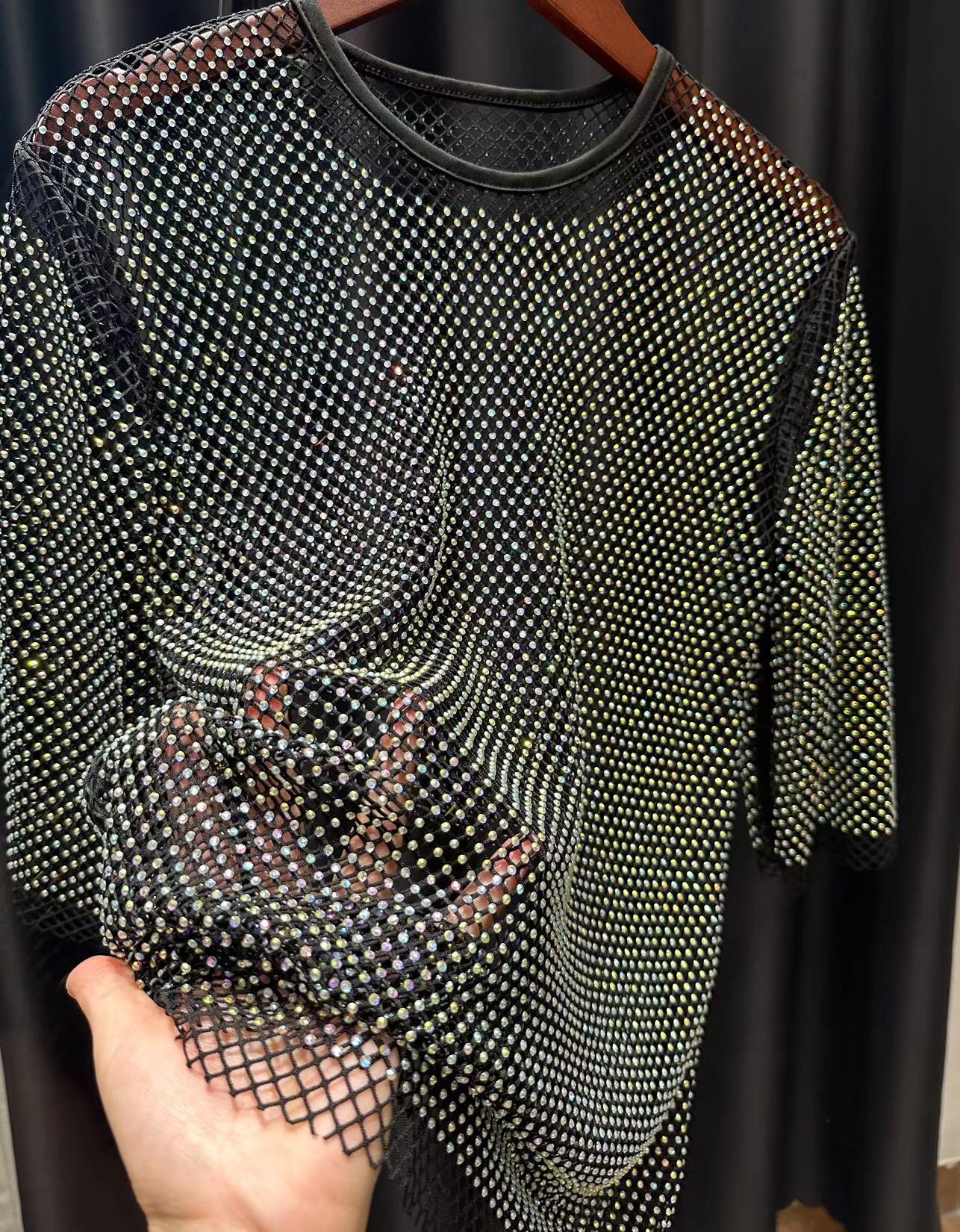 ColorShiny Diamonds  Electric  - Crystal Mesh Fabric recensie en prijs