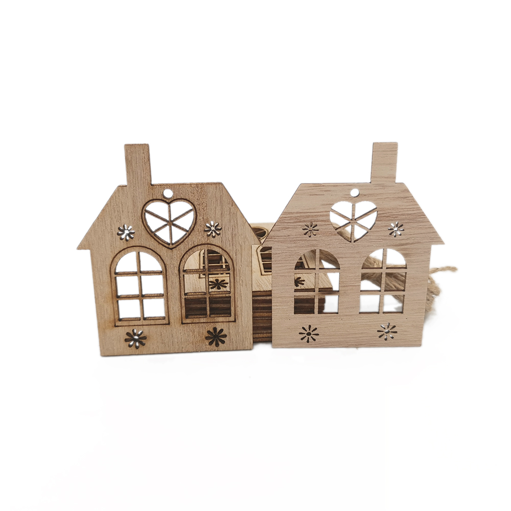 10pcs Wooden Hollow House Cuto - Christmas Craft Embellishment recensie en prijs