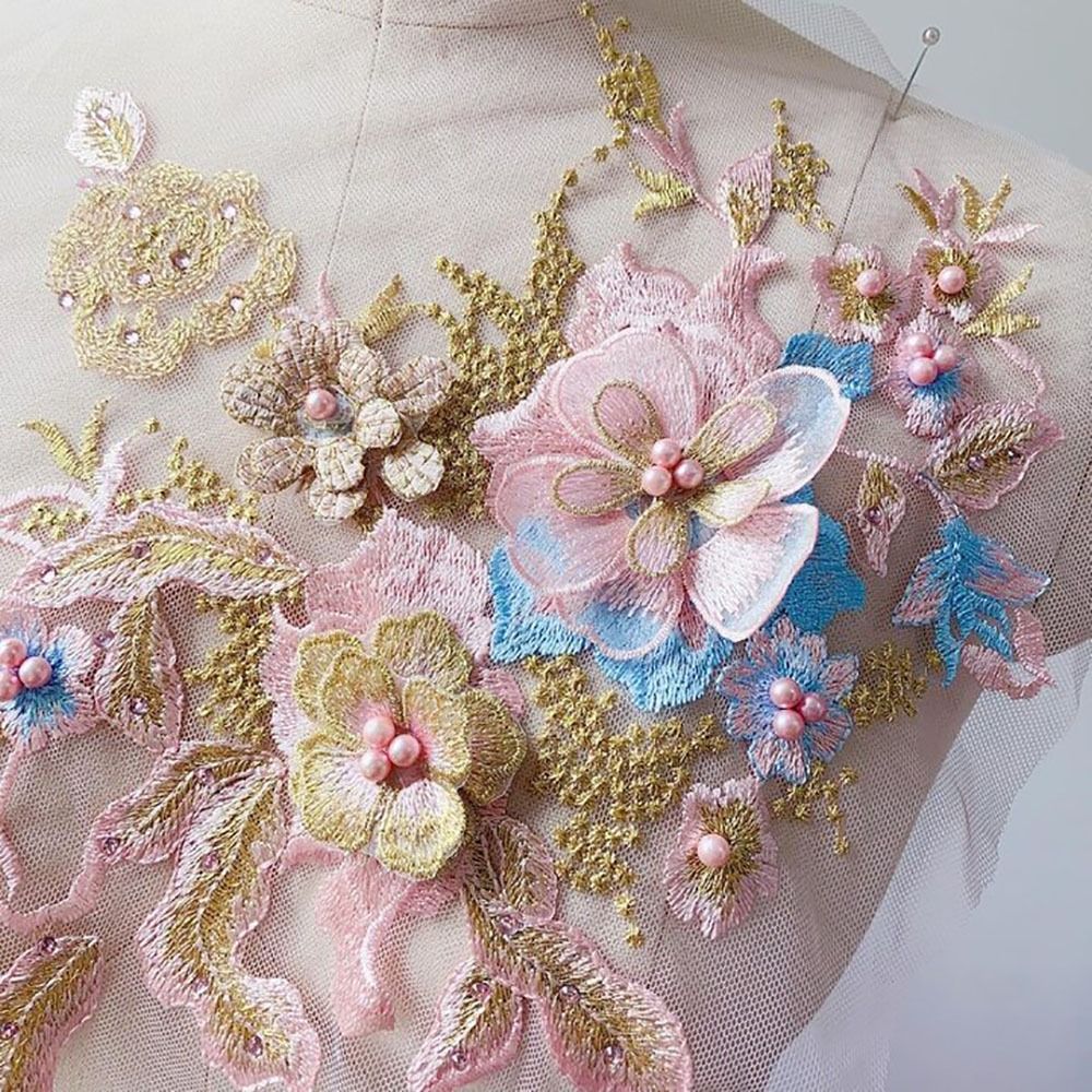 3D Flowers Beaded Lace Fabrics - Embellishments For Scrapbooking recensie en prijs