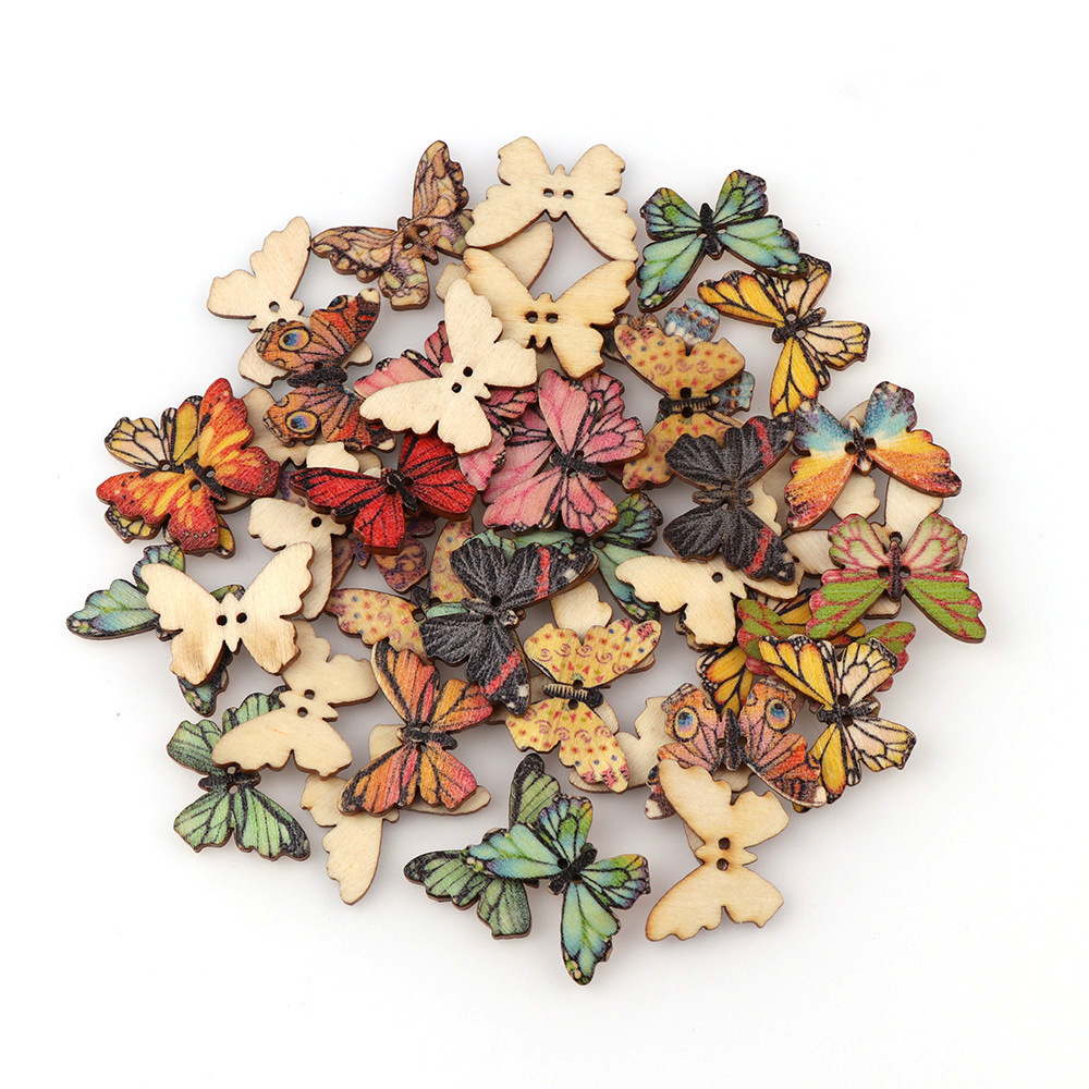 50pcs Butterfly wooden button  - Embellishments For Scrapbooking recensie en prijs