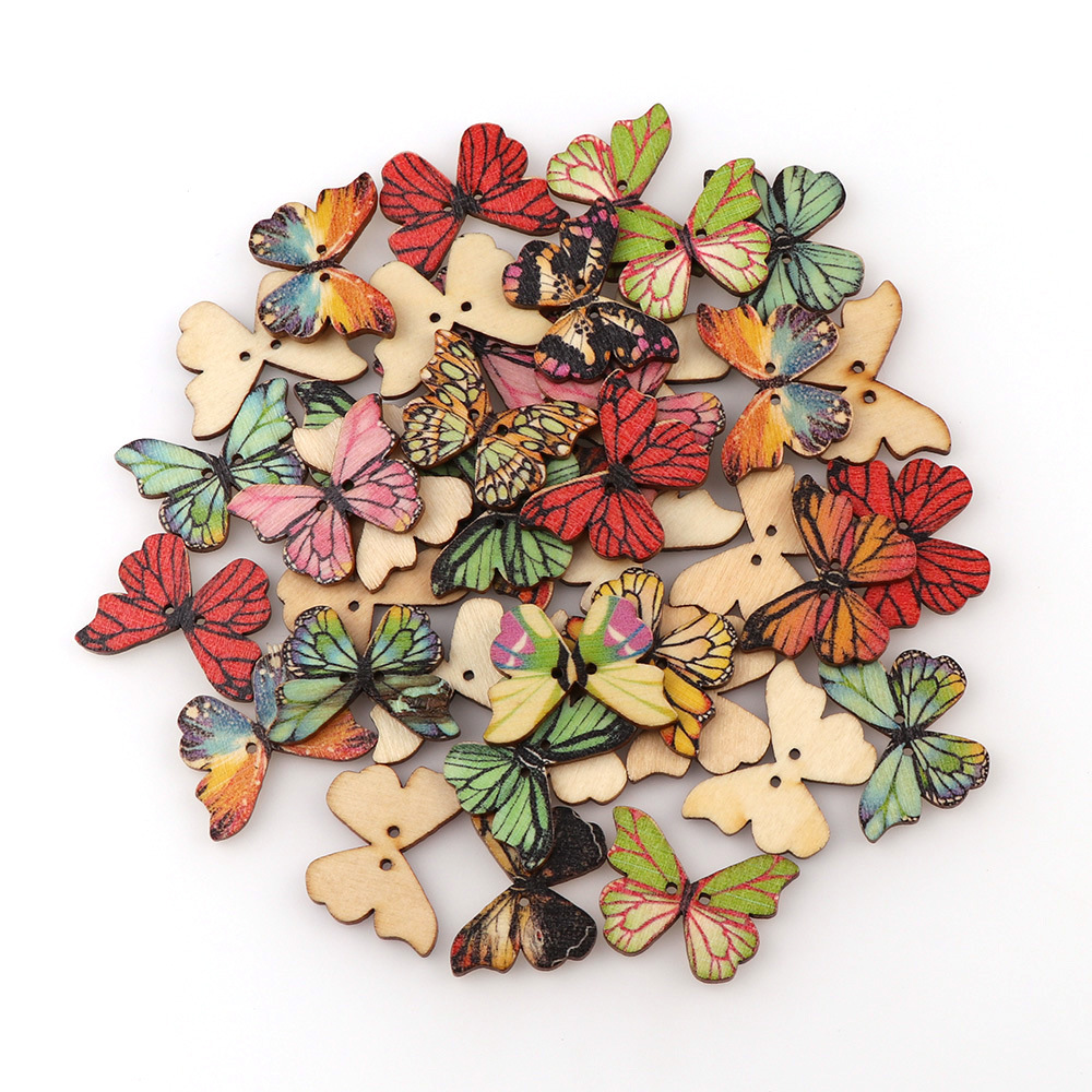 50pcs Butterfly wooden button  - Embellishments For Scrapbooking recensie en prijs