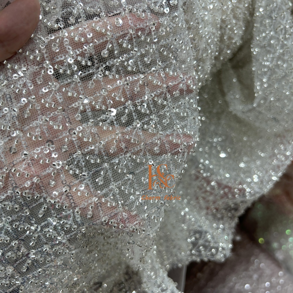 High-end lace embroidery beadi - Crystal Mesh Fabric recensie en prijs