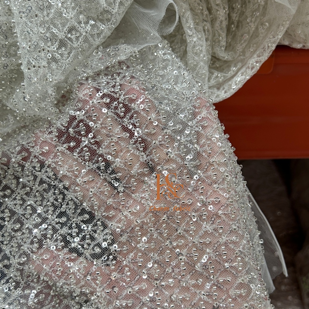 High-end lace embroidery beadi - Crystal Mesh Fabric recensie en prijs