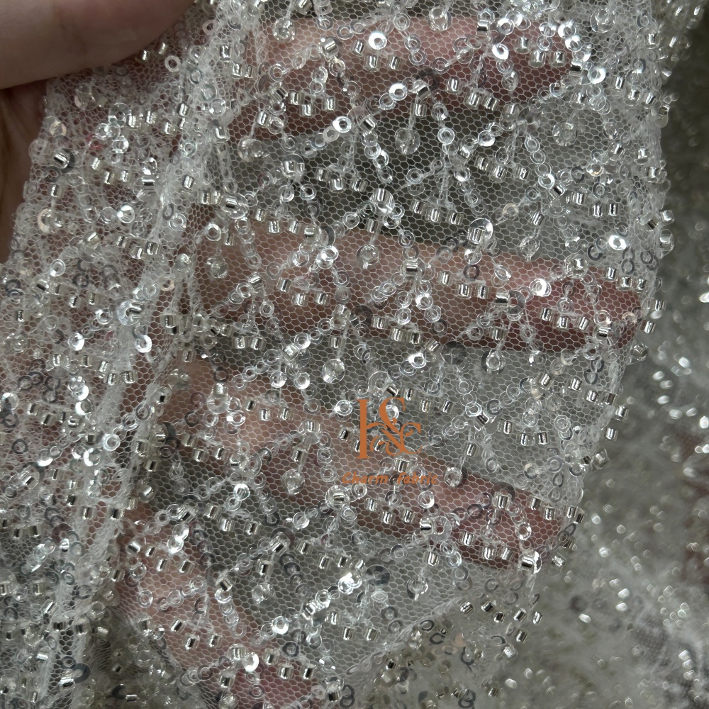 High-end lace embroidery beadi - Crystal Mesh Fabric recensie en prijs