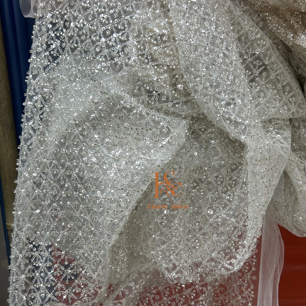 High-end lace embroidery beadi - Crystal Mesh Fabric recensie en prijs