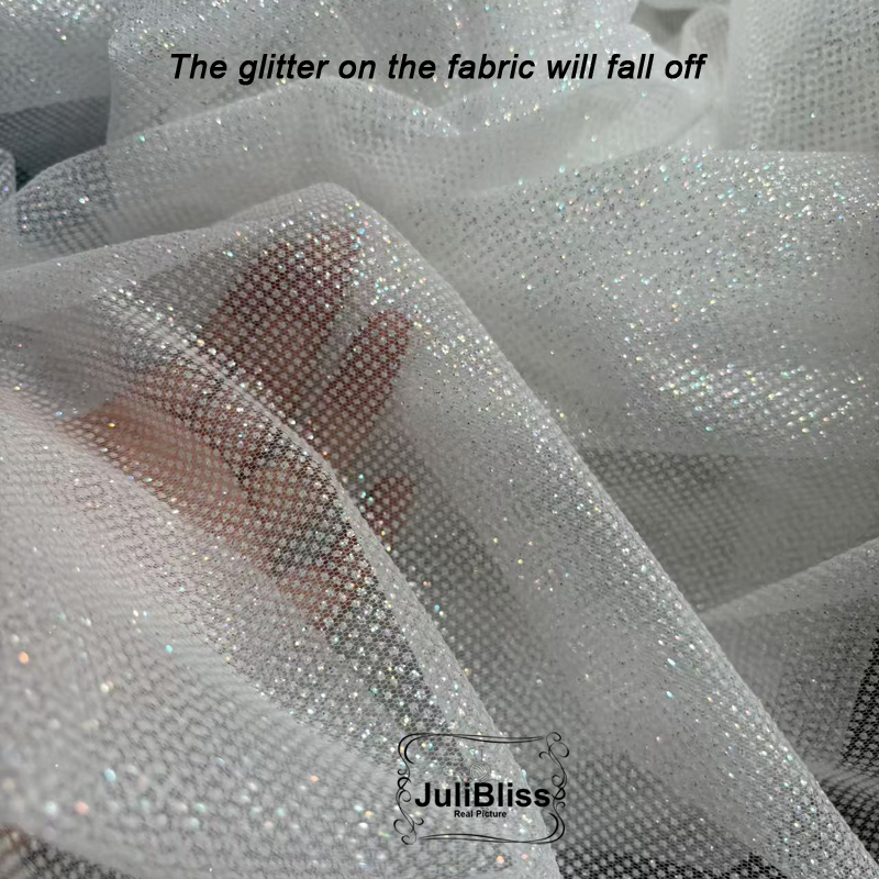Shimmering White Glitter Tulle - Sequin Fabric Panel recensie en prijs