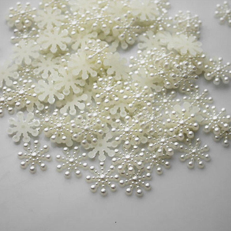 100pcs White Pearl Resin Snowf - Christmas Craft Embellishment recensie en prijs