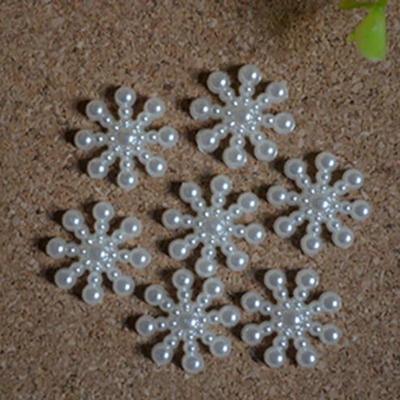 100pcs White Pearl Resin Snowf - Christmas Craft Embellishment recensie en prijs