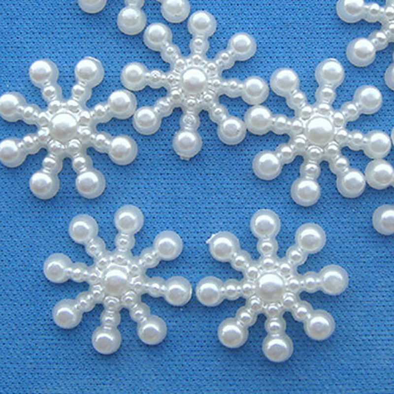100pcs White Pearl Resin Snowf - Christmas Craft Embellishment recensie en prijs