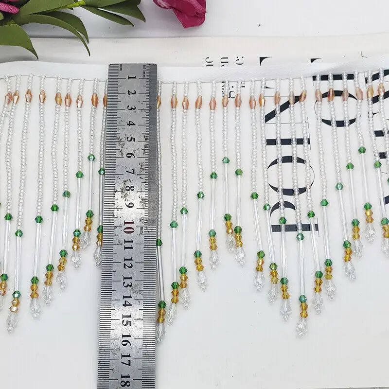 Glass Tube Fringe Tassel 16cm  - Beaded Trim Fringe recensie en prijs