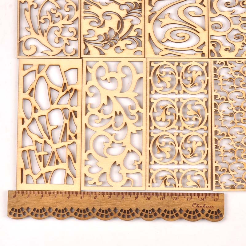 5Pcs Hollow Lace Wood Crafts F - Embellishments For Scrapbooking recensie en prijs