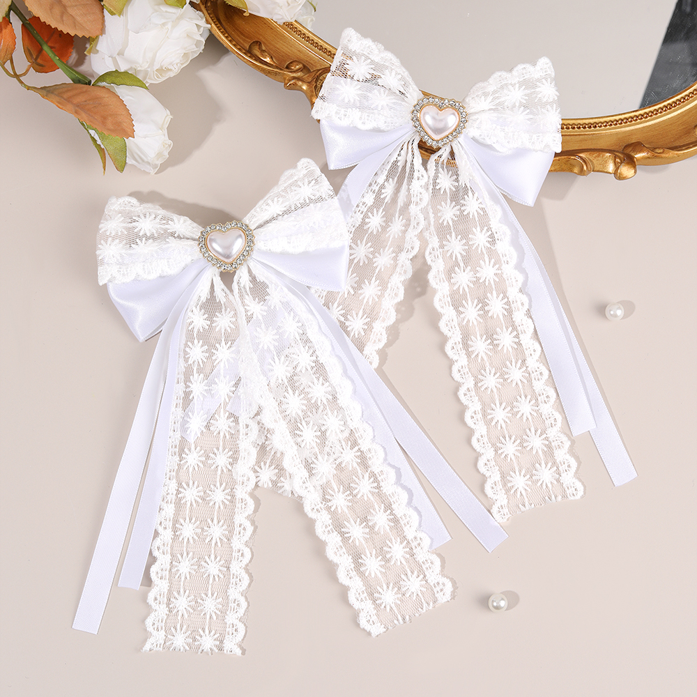 2Pcs Flower Lace Bow Hair Clip - Lace Ribbon Trim recensie en prijs