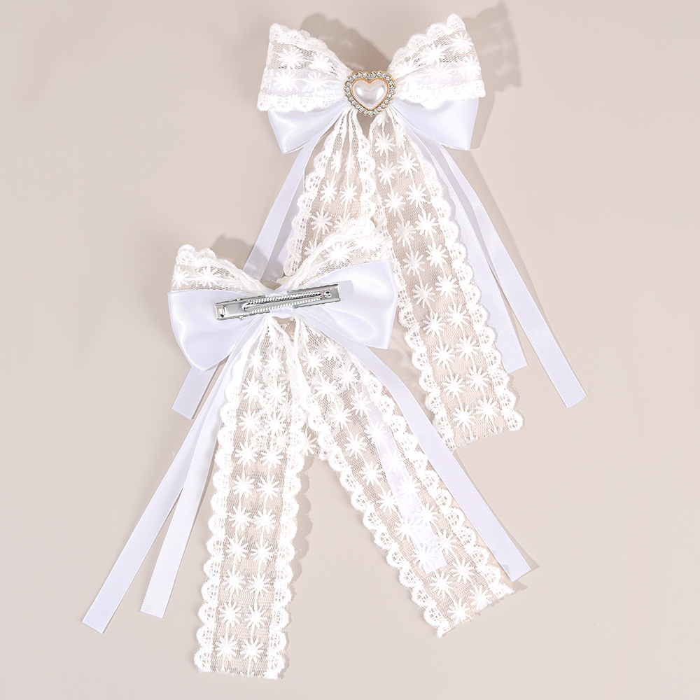 2Pcs Flower Lace Bow Hair Clip - Lace Ribbon Trim recensie en prijs