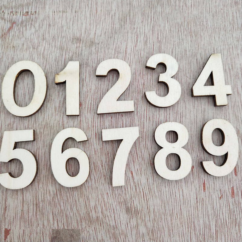 Self-sticking Wooden 0-9 Numbe - Embellishments For Scrapbooking recensie en prijs