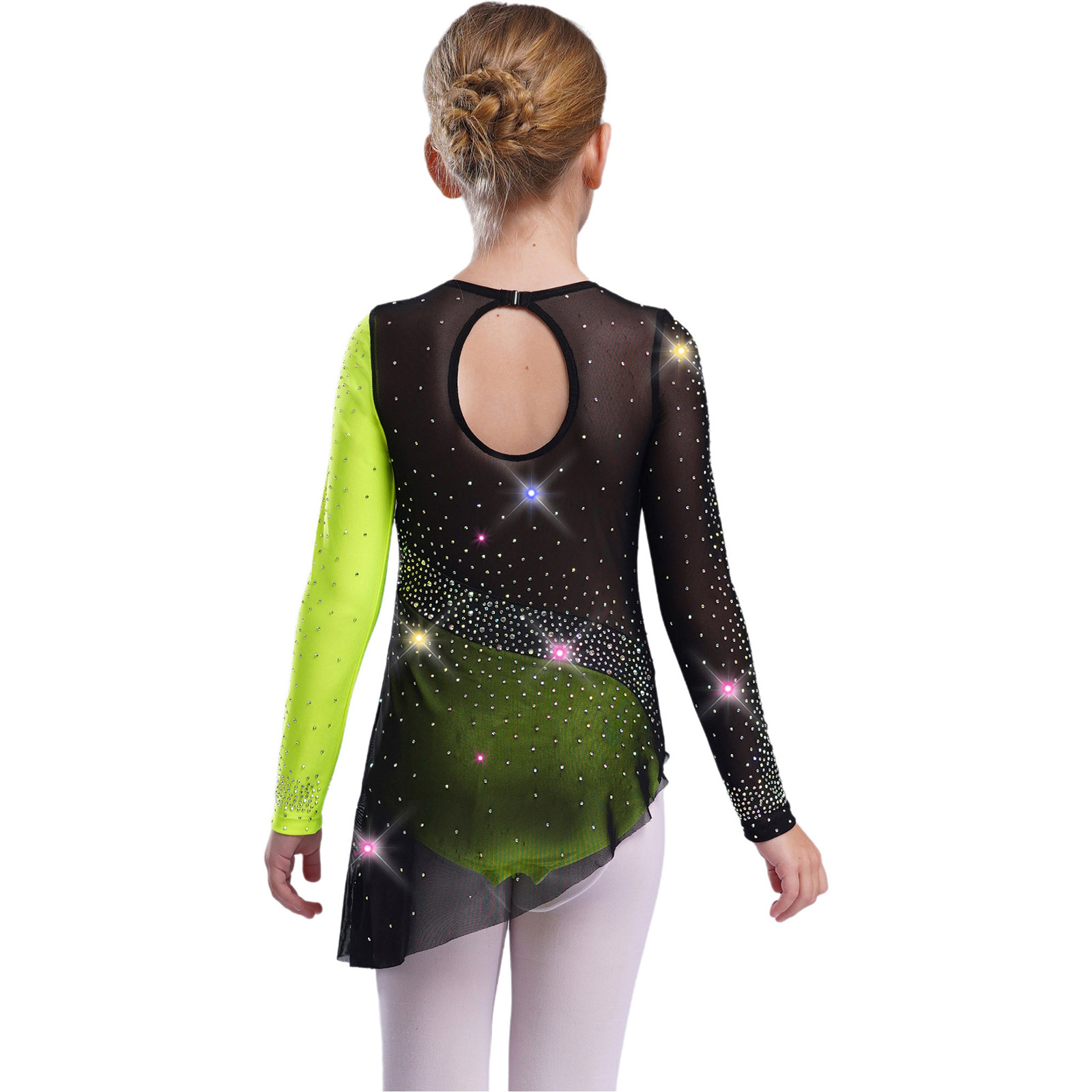 Kids Girls Ballet Leotard Dres - Rhinestone Banding Trim recensie en prijs