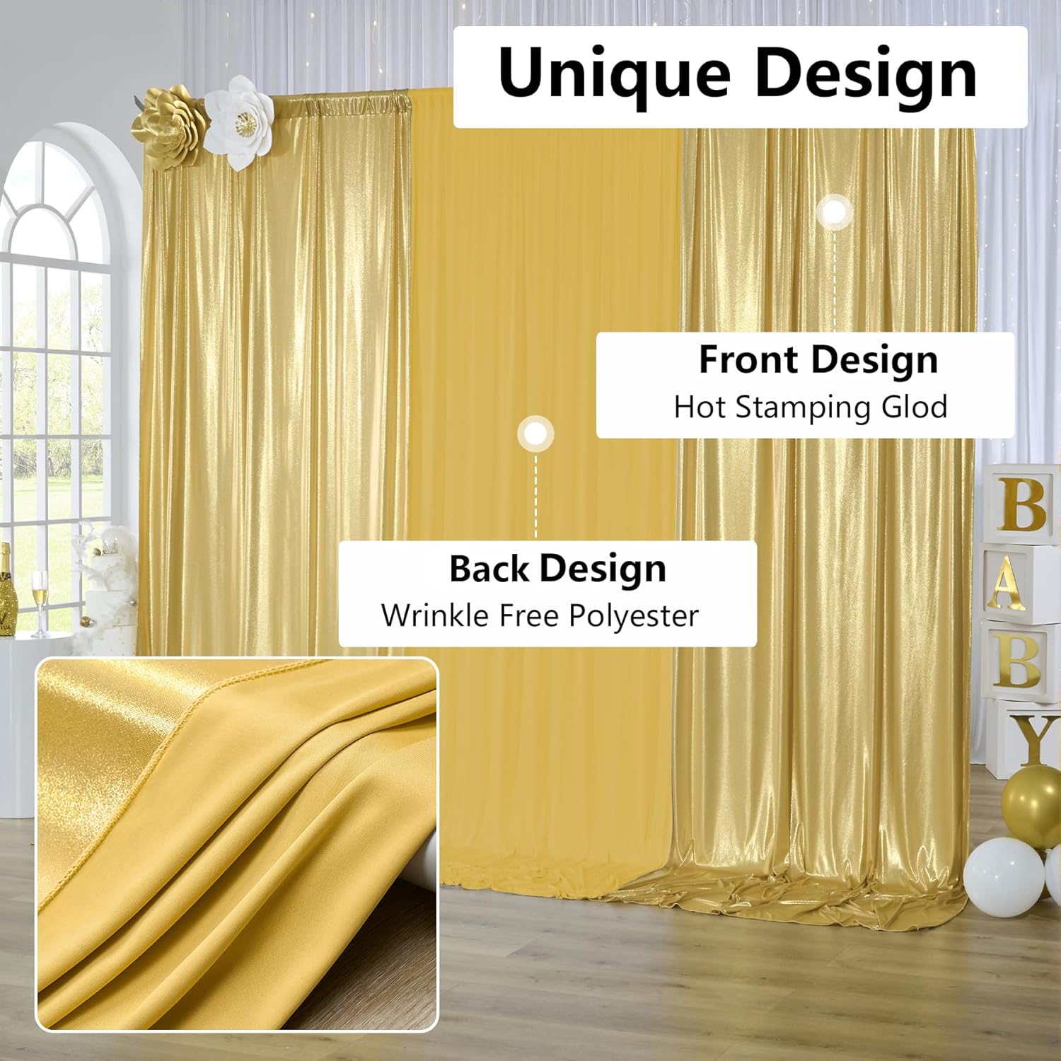 2.3x7FT Wrinkle Free Glitter 1 - Sequin Fabric Panel recensie en prijs