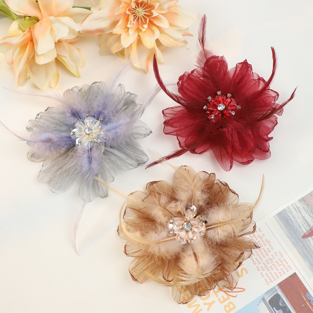 Handmade Mesh Feather Flower B - Crystal Mesh Fabric recensie en prijs