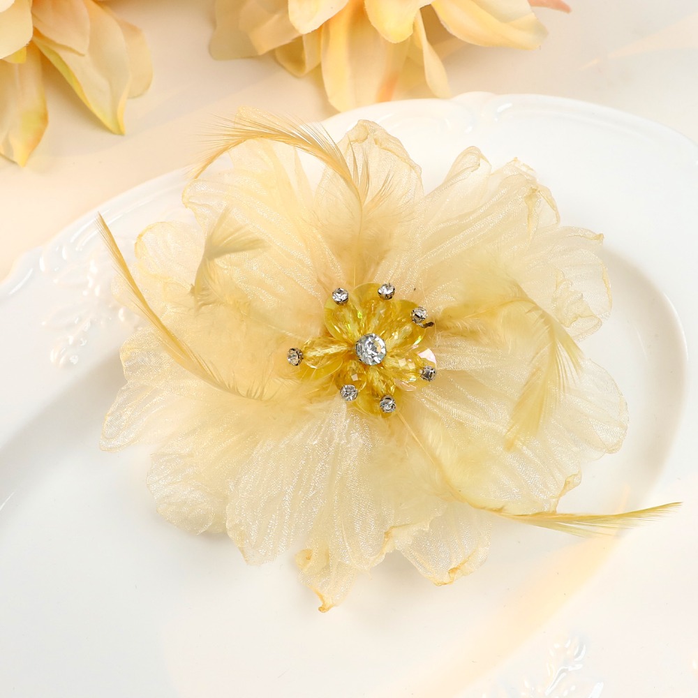 Handmade Mesh Feather Flower B - Crystal Mesh Fabric recensie en prijs
