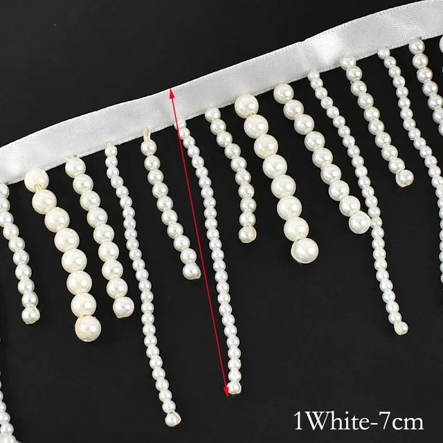 1/2Yards Pearl Beaded Tassel F - Beaded Trim Fringe recensie en prijs
