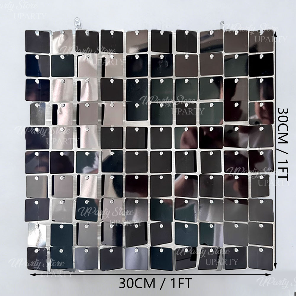 Black Shimmer Wall Backdrop 12 - Sequin Fabric Panel recensie en prijs