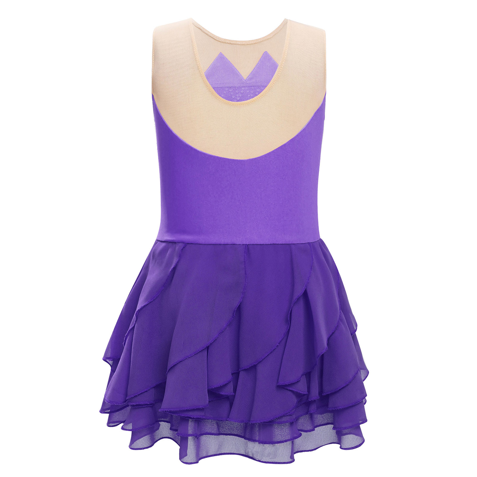 Girls Mesh Figure Skating Dres - Rhinestone Banding Trim recensie en prijs