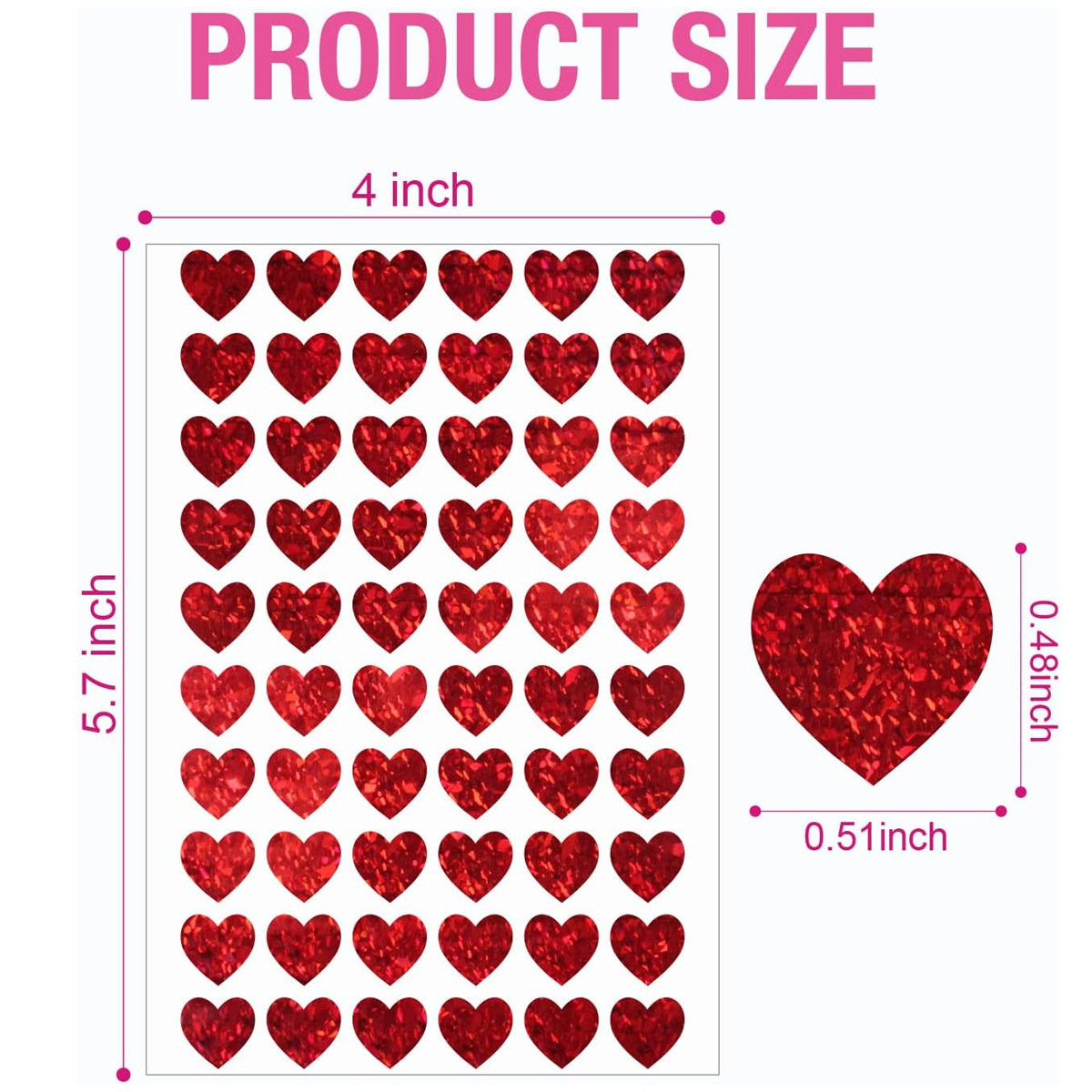 600 Pcs Red Heart Stickers, Sm - Glitter Vinyl Roll recensie en prijs