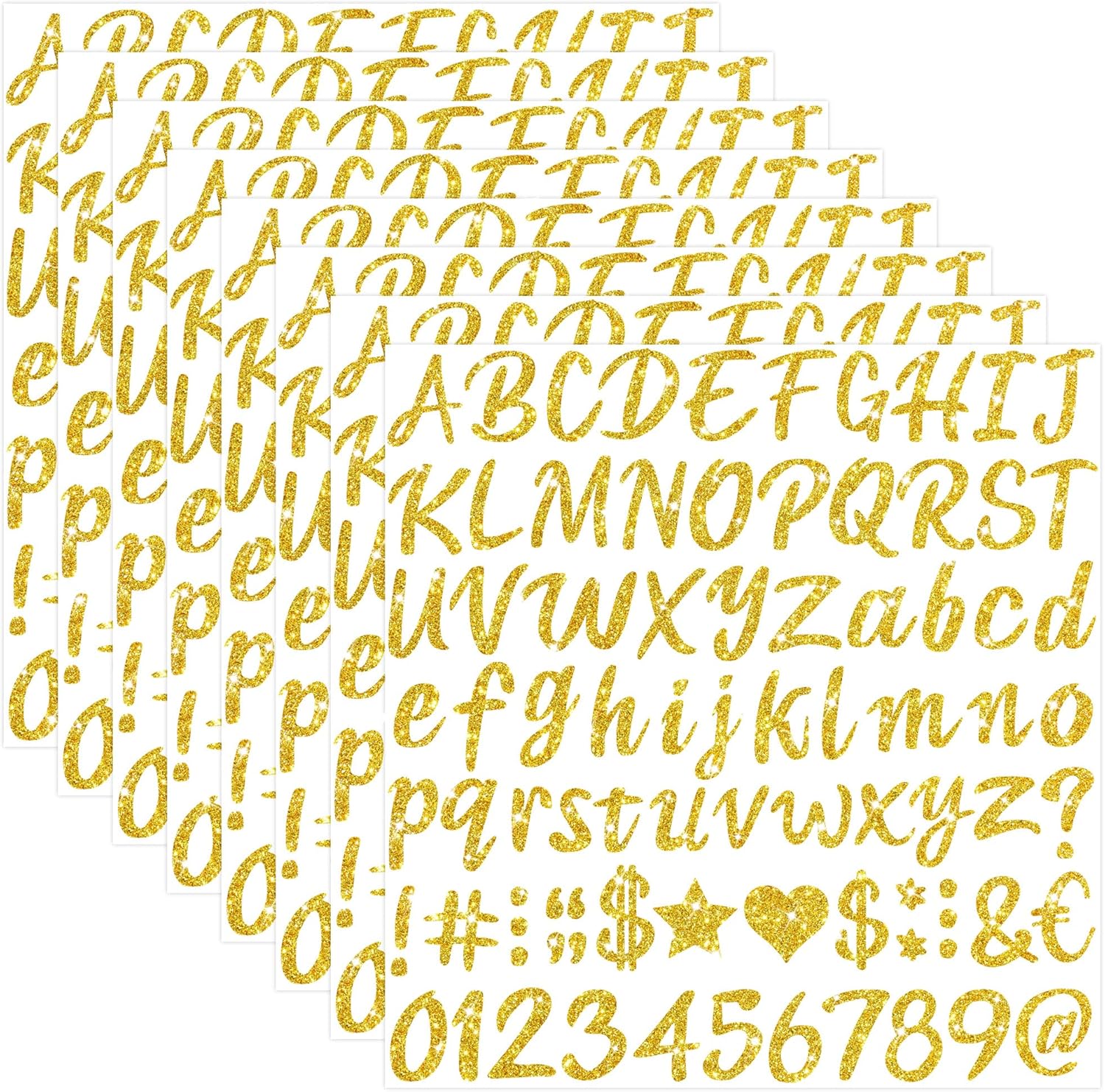 664 Pcs/8Sheets Gold Glitter A - Glitter Vinyl Roll recensie en prijs