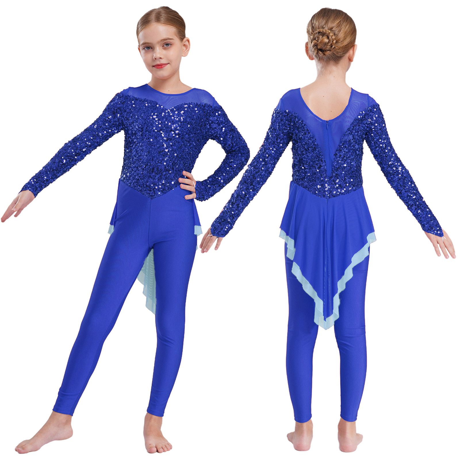 Kids Girls Ballet Dance Jumpsu - Rhinestone Banding Trim recensie en prijs
